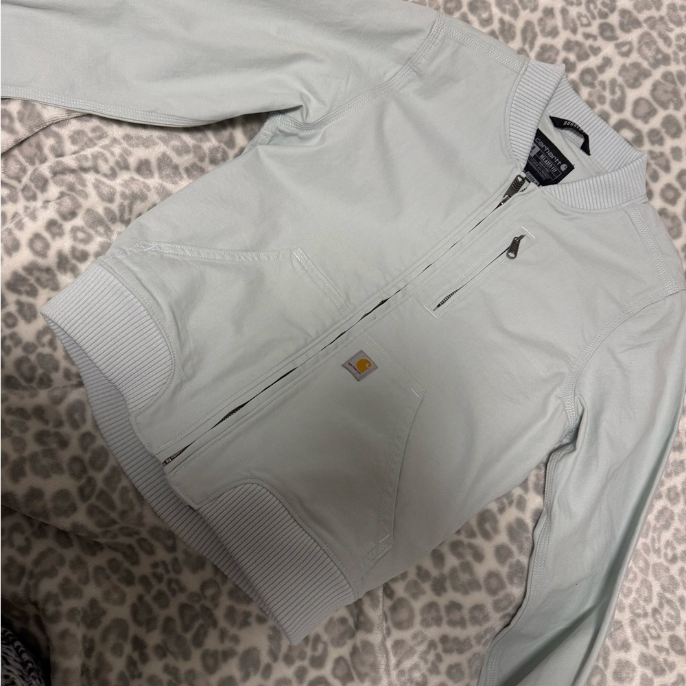 Carhartt Light Mint Ribbed Collar Bomber Jacket